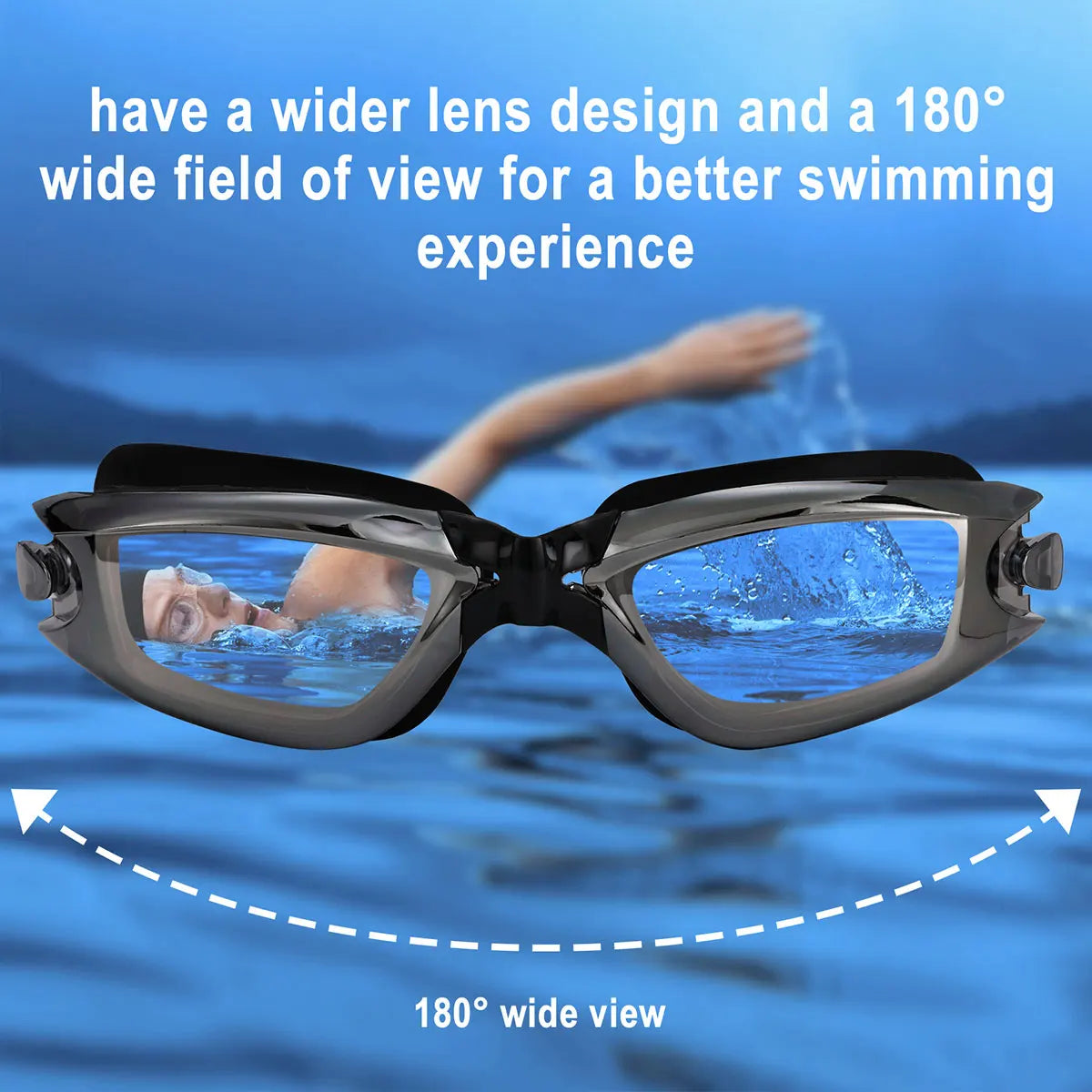 JSJM Professional Anti-fog Swimming Goggles